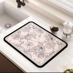 printed kitchen drying mat