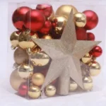 48-Piece Christmas Tree Ornaments Gift Pack 5 red and gold Christmas decorations