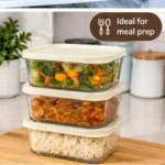 3PC Glass Food Storage Containers 10 reusable glass containers