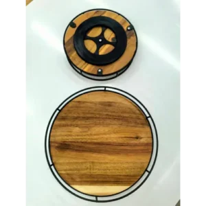 rotating wooden tray