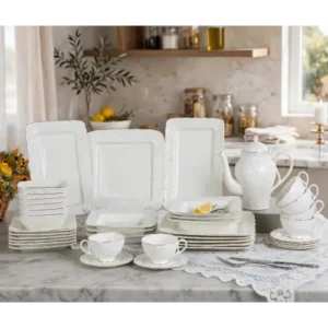 square porcelain dinner set