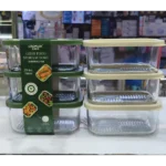 3PC Glass Food Storage Containers 14 stackable glass containers