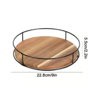 wooden rotating lazy susan