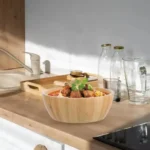 Wooden Dough Kneading Basin & Round Salad Bowl 3 wooden salad bowl